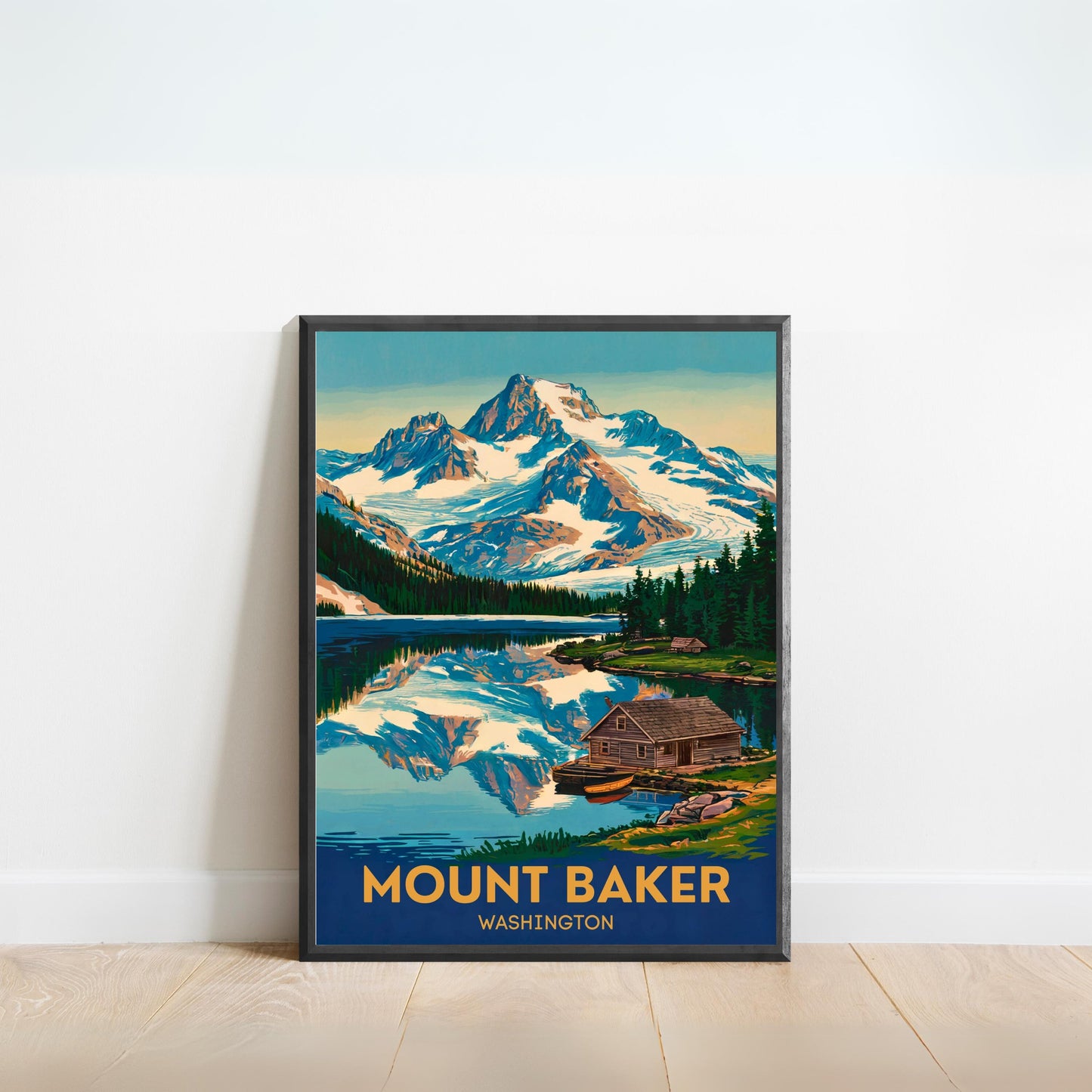 Mount Baker Vintage Travel Poster - Timeless Pacific Northwest Majesty