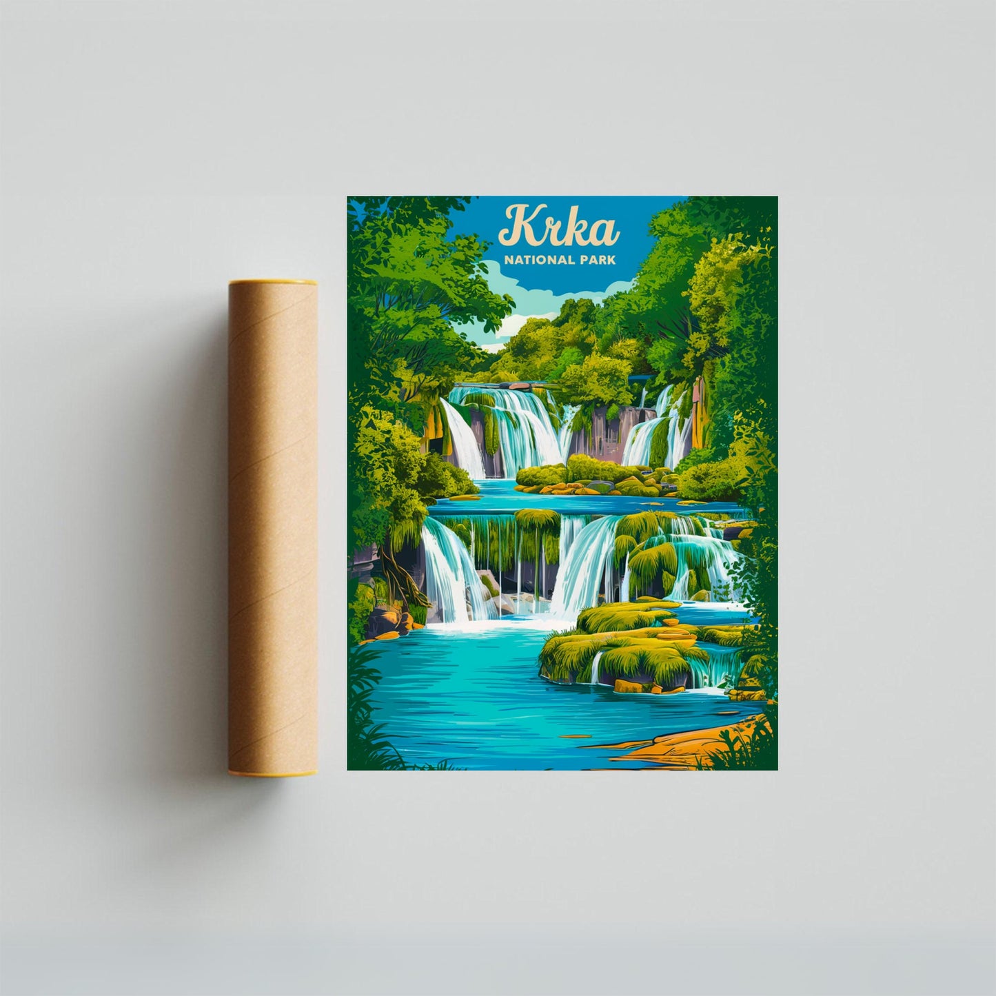 Krka National Park Vintage Travel Poster