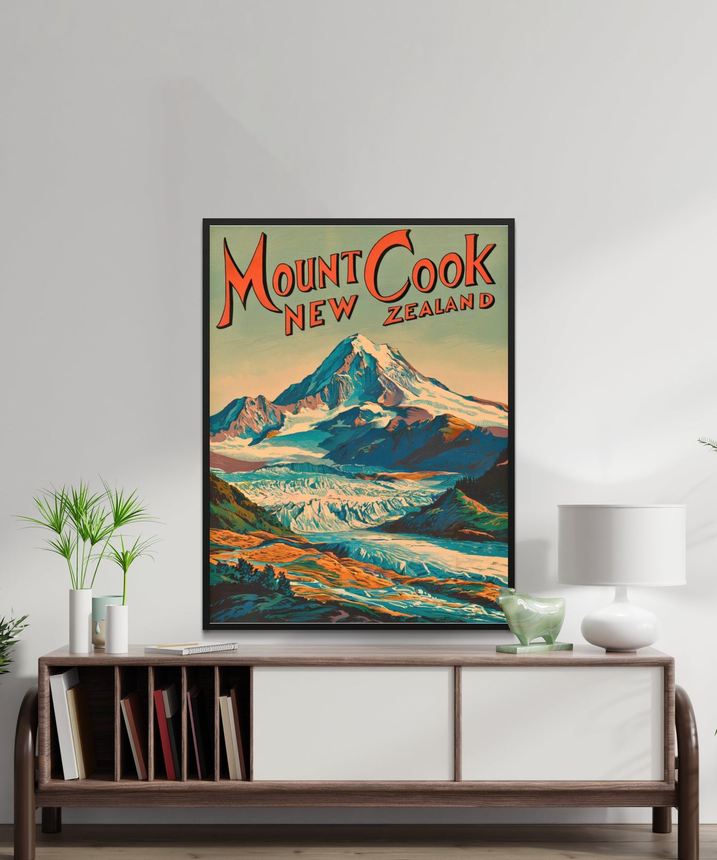 Mount Cook Vintage Travel Poster - New Zealand Majesty