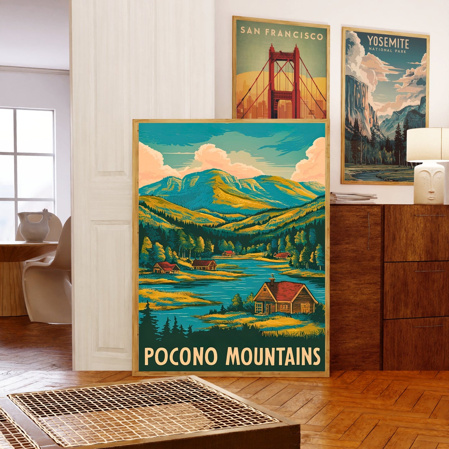 Pocono Mountains Vintage Travel Poster