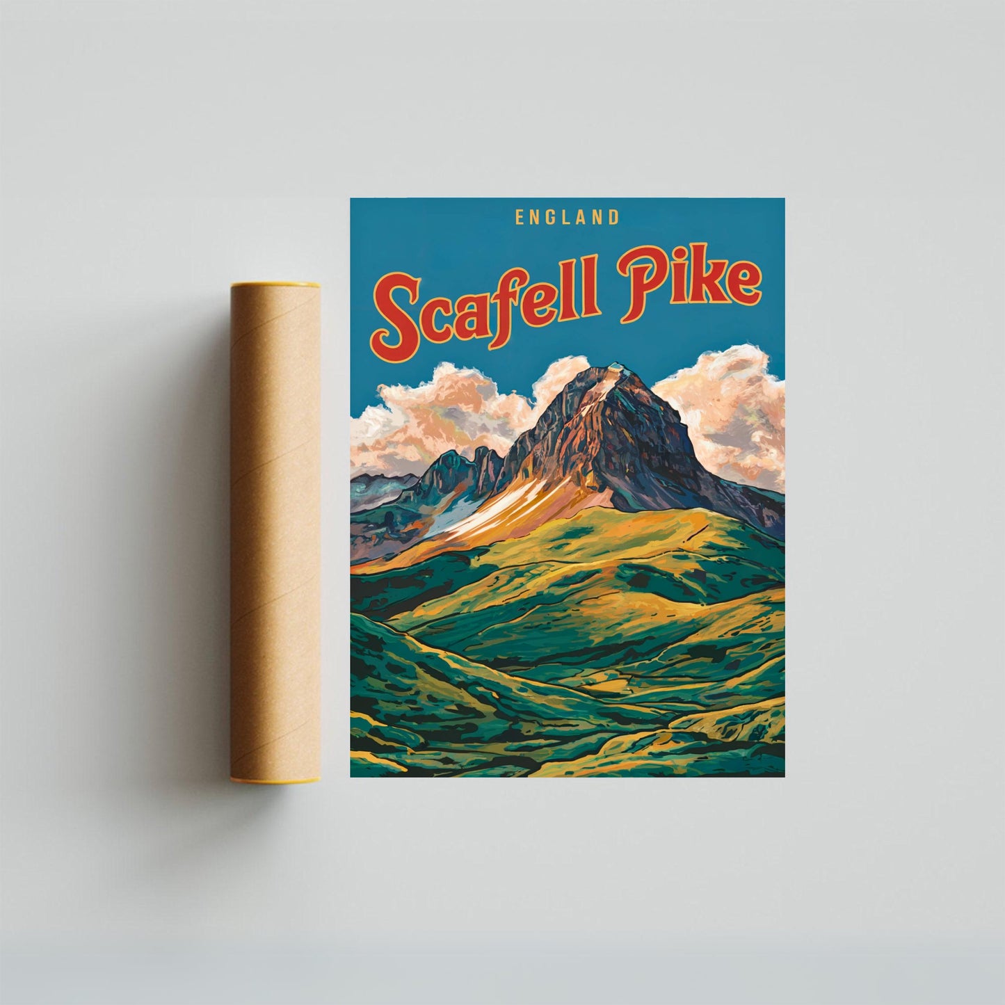 Scafell Pike Vintage Travel Poster