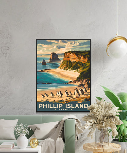 Phillip Island Vintage Travel Poster