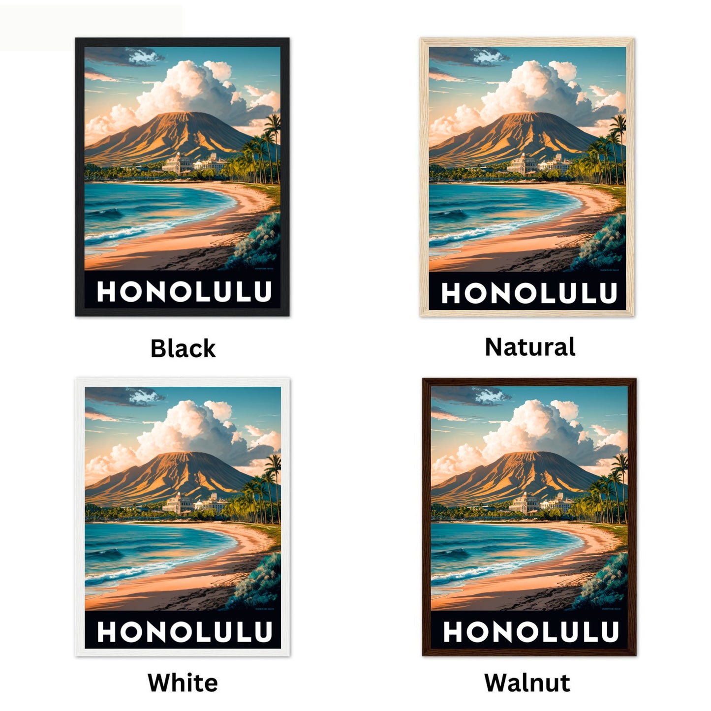 Honolulu Vintage Travel Poster - Tropical Paradise