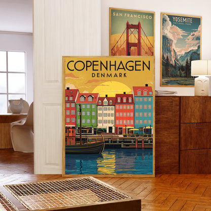 Copenhagen Vintage Travel Poster - Timeless Nordic Charm