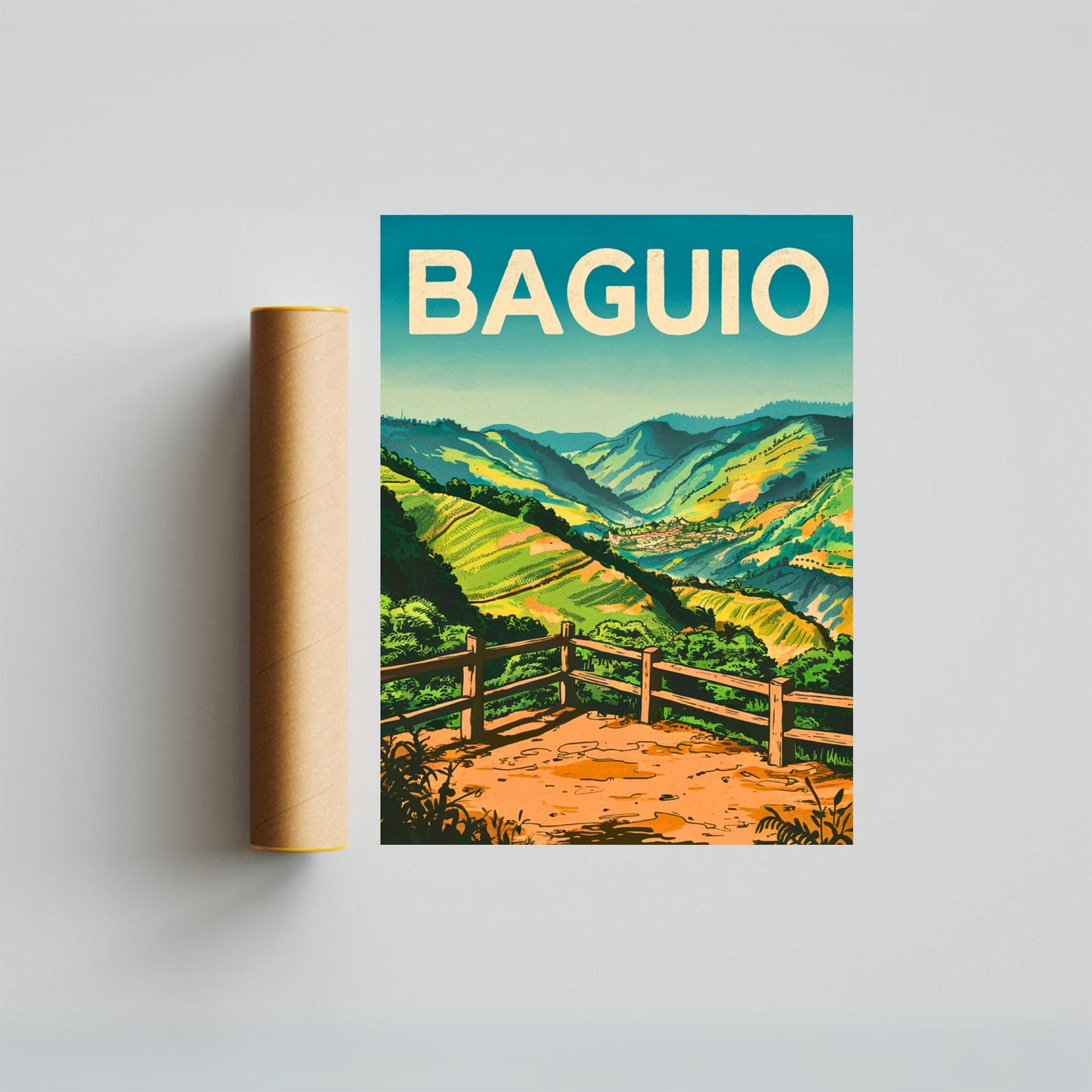 Baguio City Vintage Travel Poster