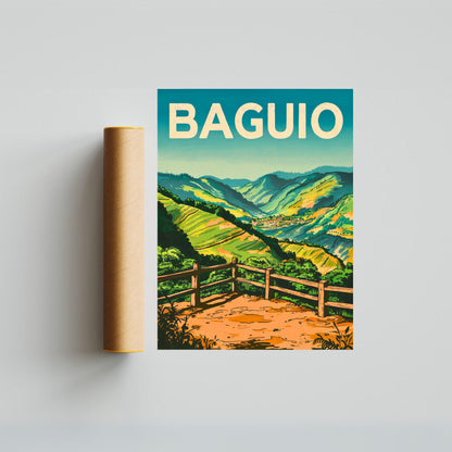 Baguio City Vintage Travel Poster