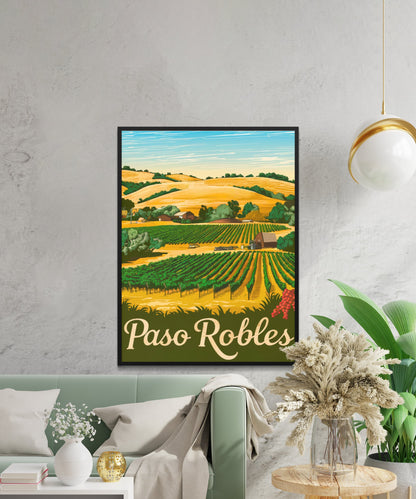 Paso Robles Vintage Travel Poster - Hot Springs