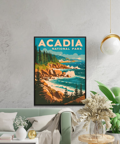 Acadia Vintage Travel Poster