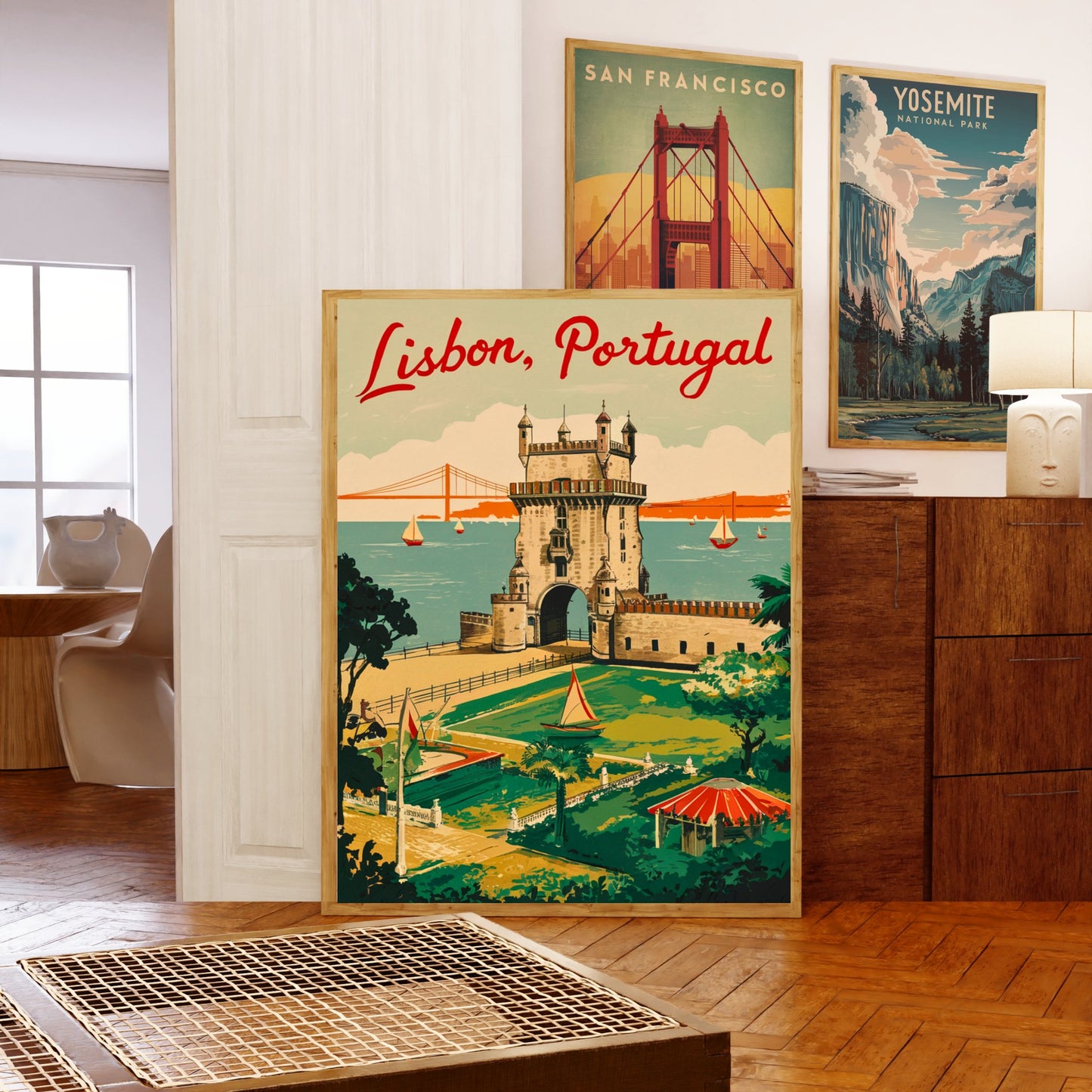 Lisbon Vintage Travel Poster - Capital of Portugal