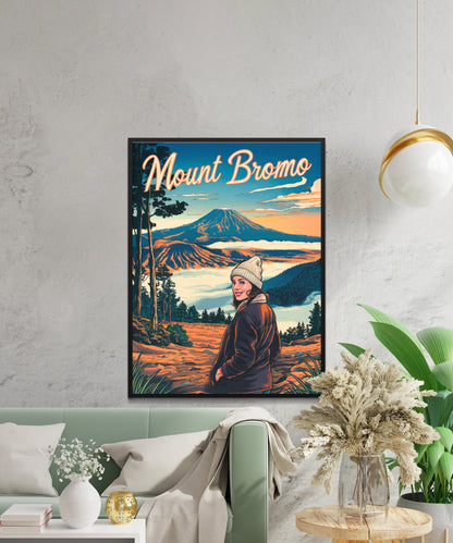 Mount Bromo Vintage Travel Poster