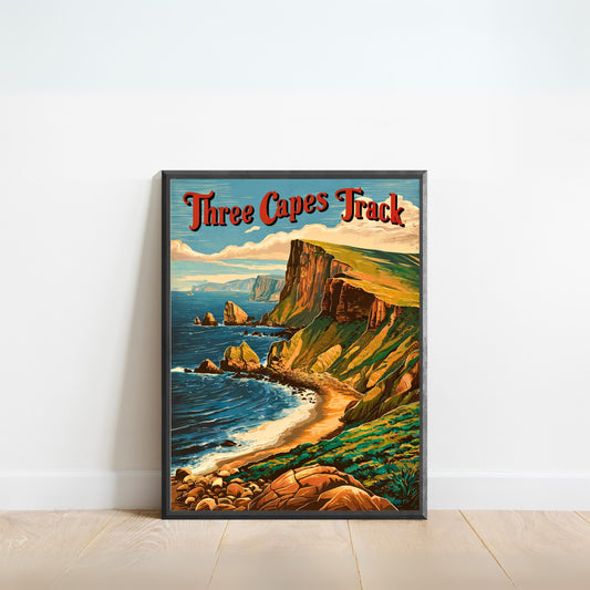 Three Capes Track Vintage Travel Poster