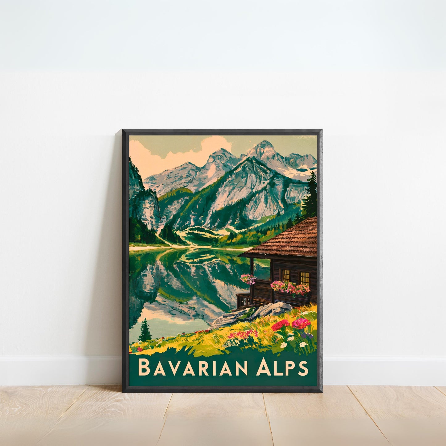 Bavarian Alps Vintage Travel Poster - Alpine Splendor