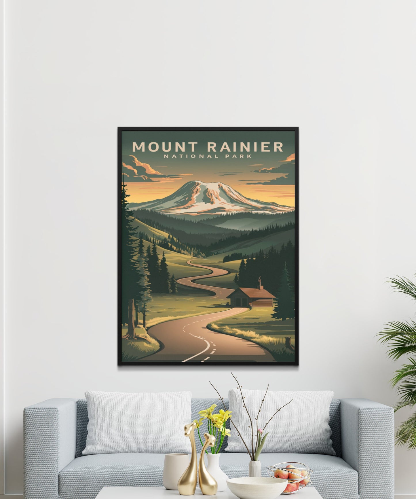 Mount Rainer Vintage Travel Poster - Wilderness Splendor