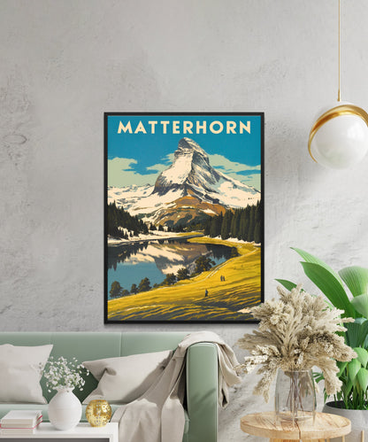 Matterhorn Vintage Travel Poster - Iconic Alpine Peaks