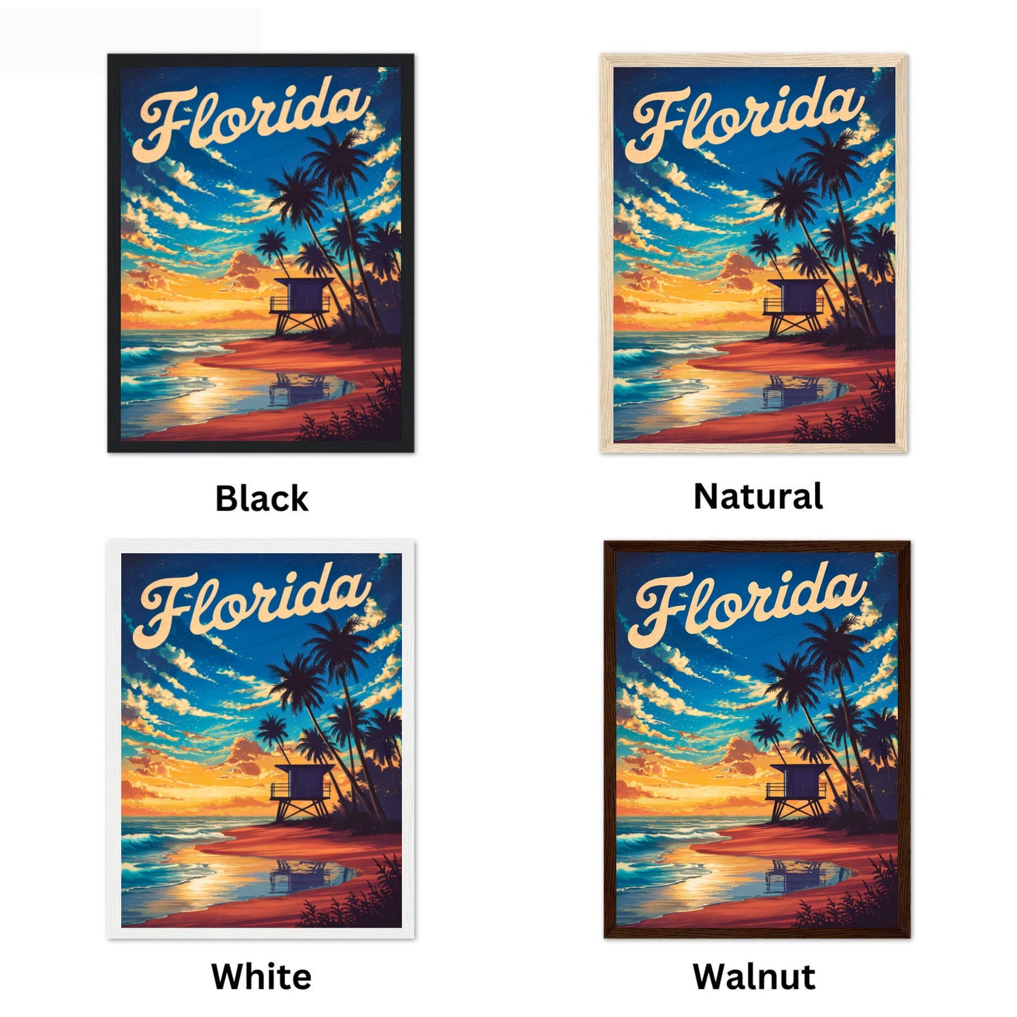 Florida Vintage Travel Poster - Retro Coastal Views