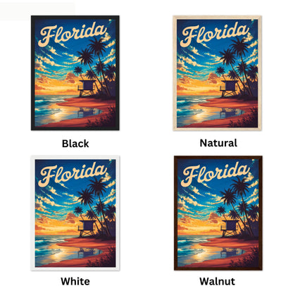 Florida Vintage Travel Poster - Retro Coastal Views