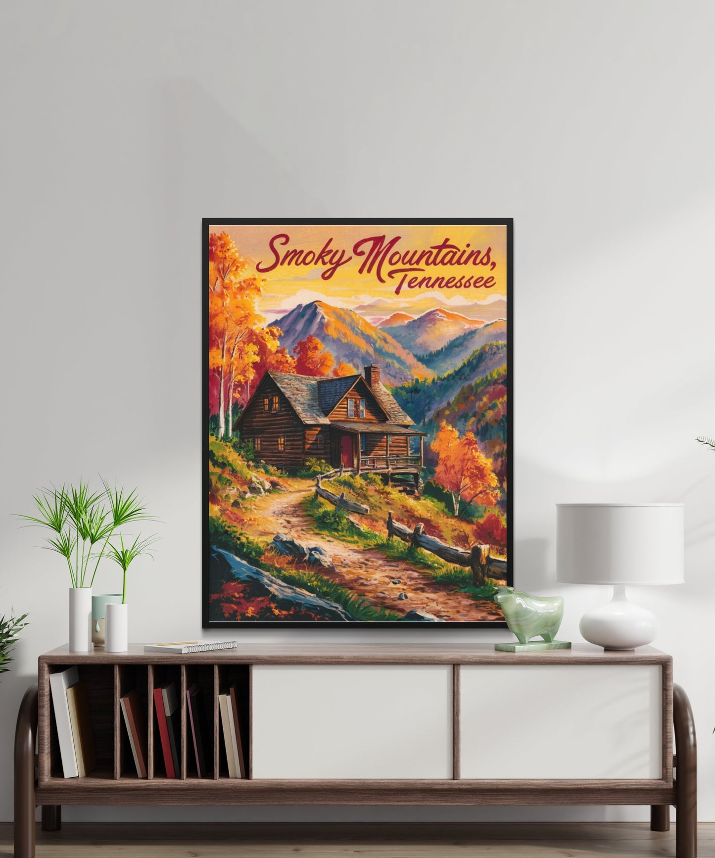 Smoky Mountains Vintage Travel Poster - Timeless Appalachian Beauty