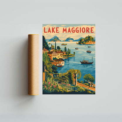 Lake Maggiore Vintage Travel Poster