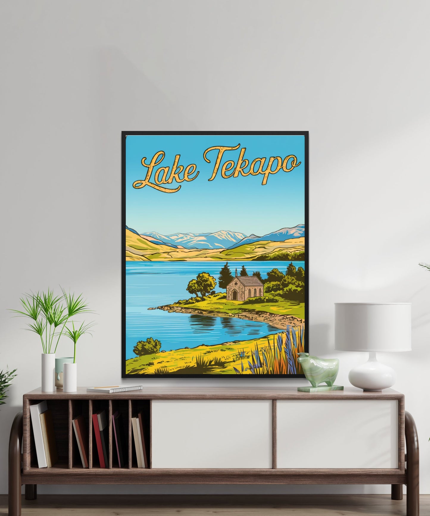 Lake Tekapo Vintage Travel Poster - Peaceful Haven