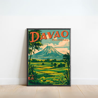 Davao Vintage Travel Poster - Gateway to Mindanao's Wonders