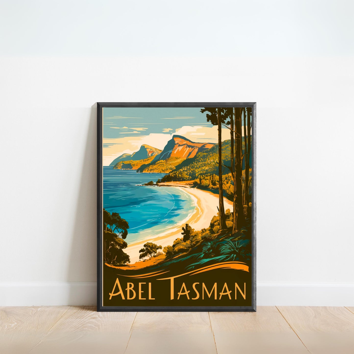 Abel Tasman Park  Vintage Travel Poster