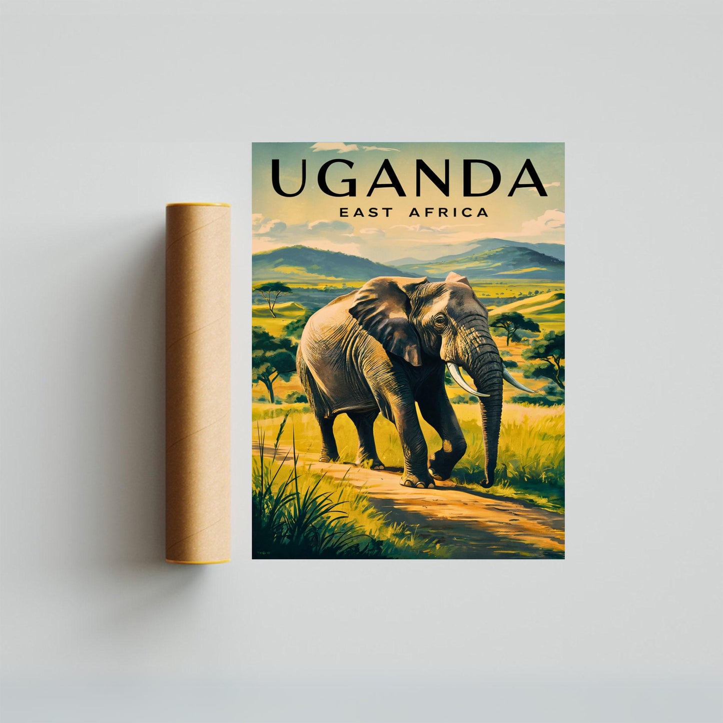 Uganda Vintage Travel Poster