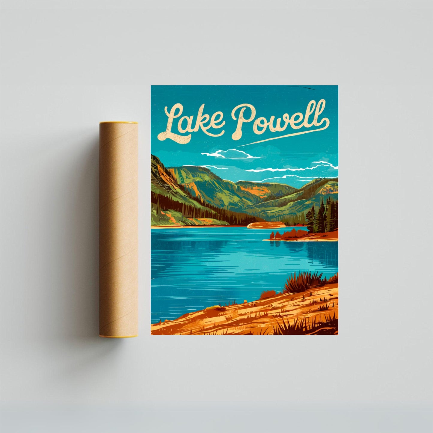 Lake Powell Vintage Travel Poster