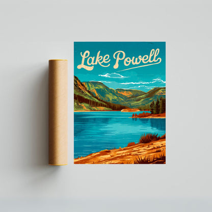 Lake Powell Vintage Travel Poster