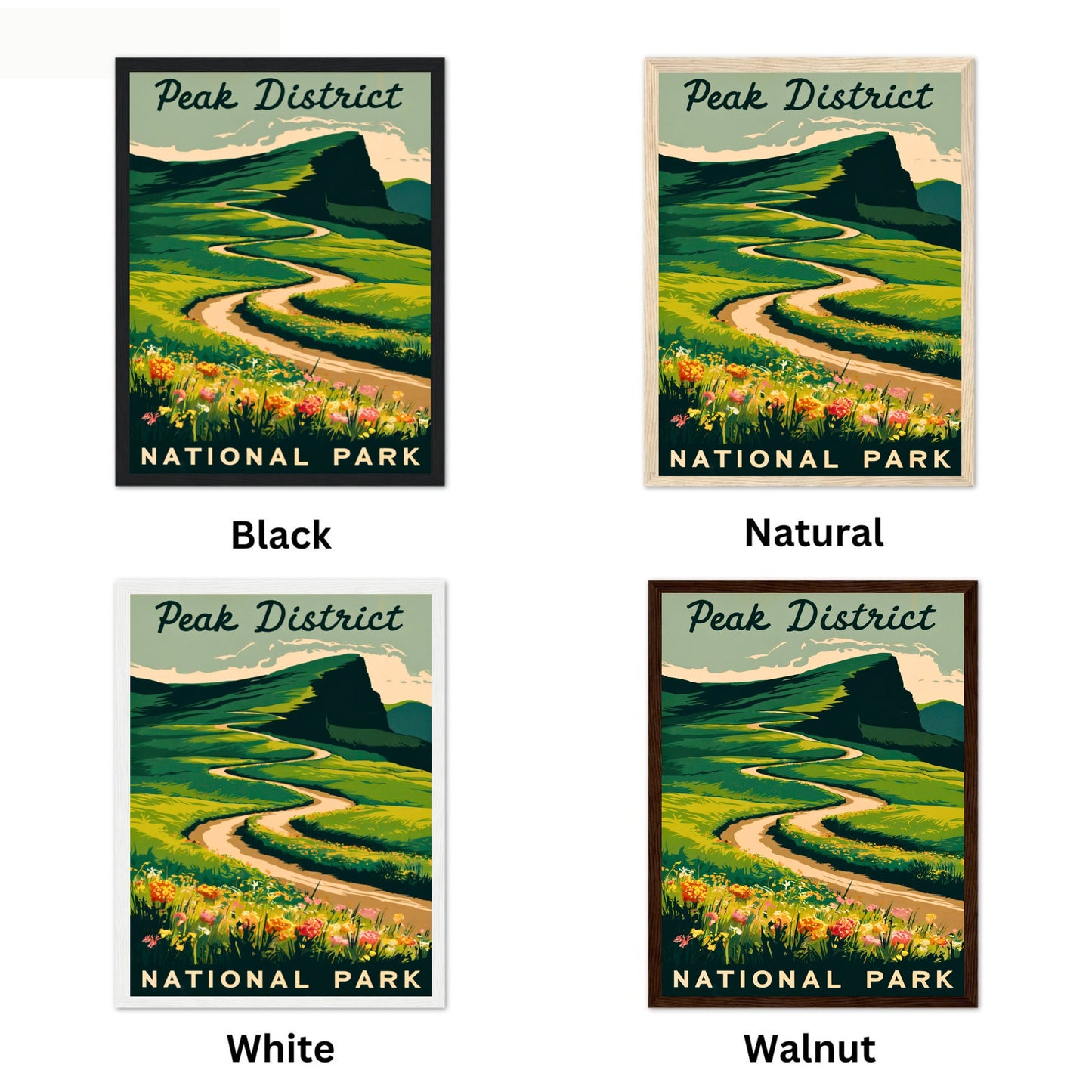 Peak District Vintage Travel Poster -Tranquil British Landscapes