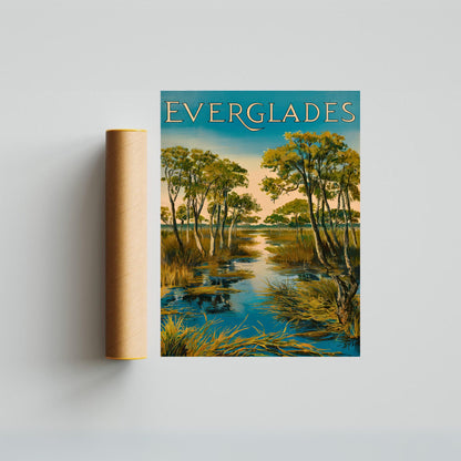 Everglades Vintage Travel Poster - Timeless Wetland Wonders