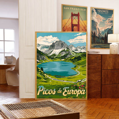 Picos de Europa Vintage Travel Poster - Alpine Beauty