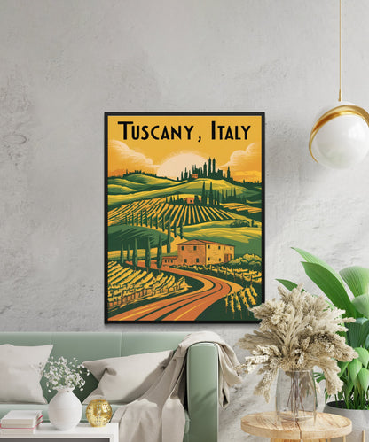 Tuscany Vintage Travel Poster