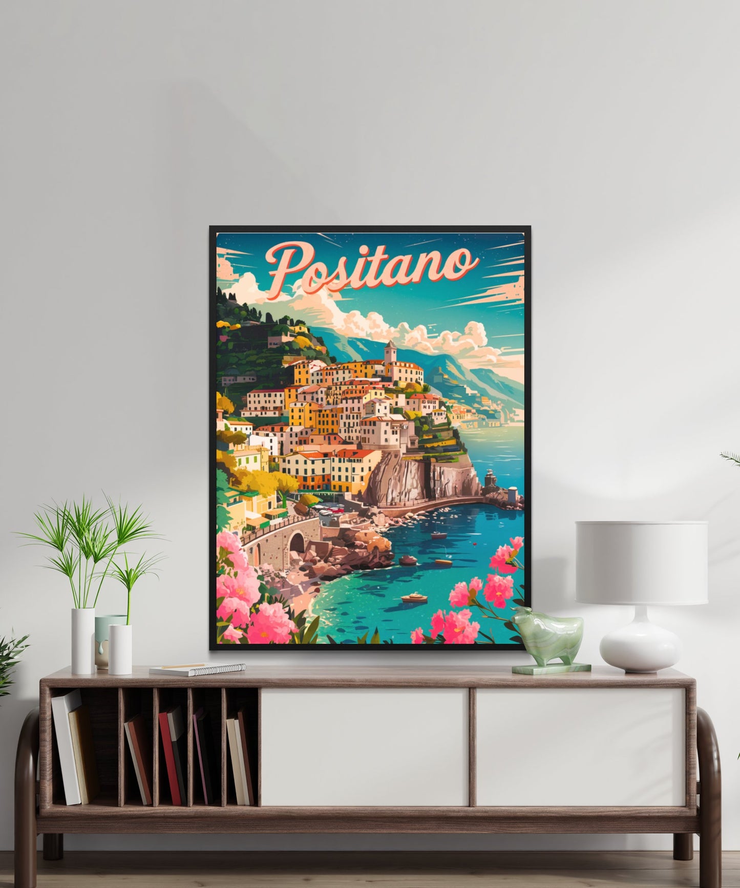 Positano Vintage Travel Poster - Cliffside Village