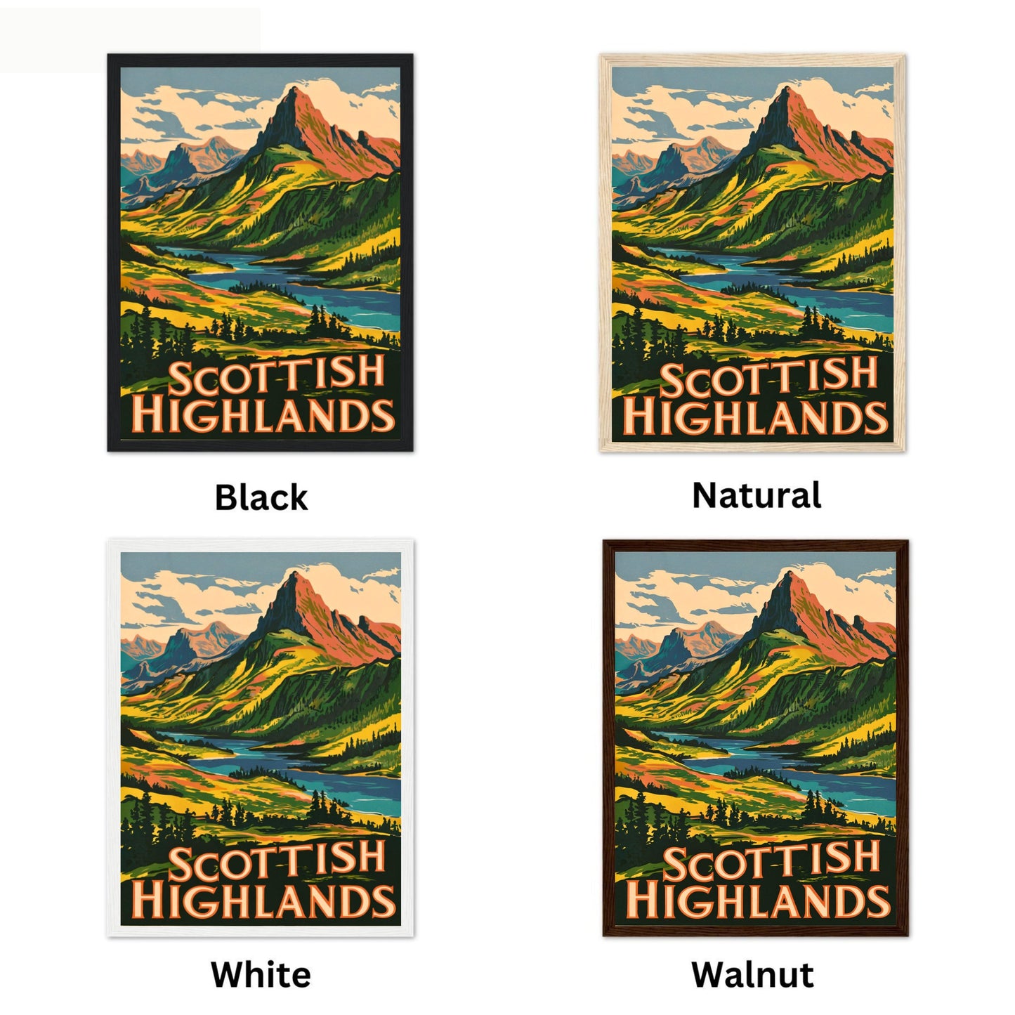 Scottish Highlands Vintage Travel Poster - Heart of Scotland's Wilderness