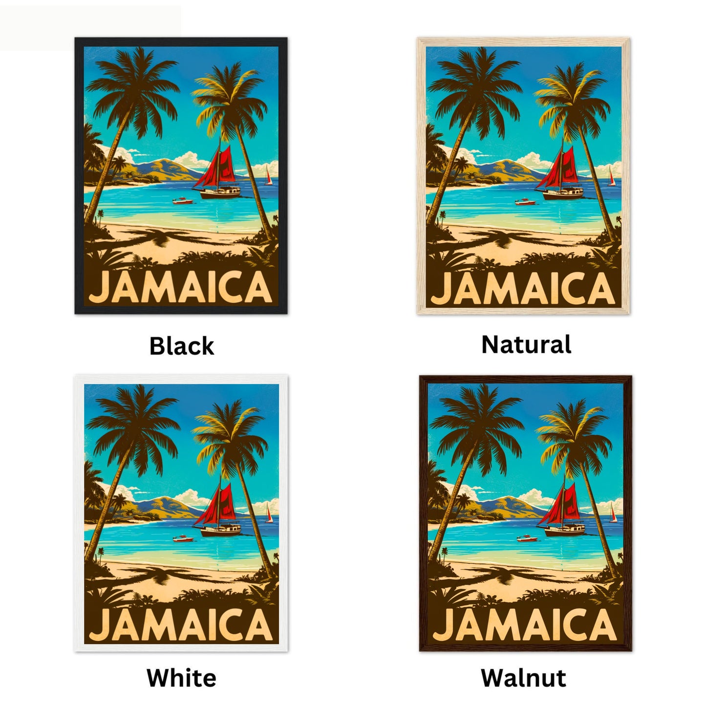 Jamaica Vintage Travel Poster - Crystal Waters