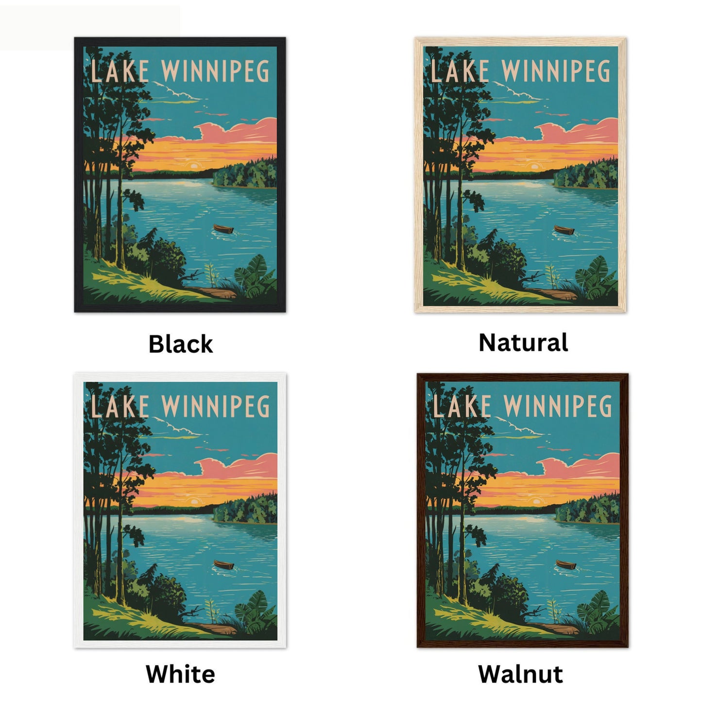 Lake Winnipeg Vintage Travel Poster - Timeless Northern Waters