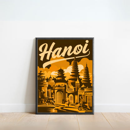 Hanoi Vintage Travel Poster - Beautiful Views