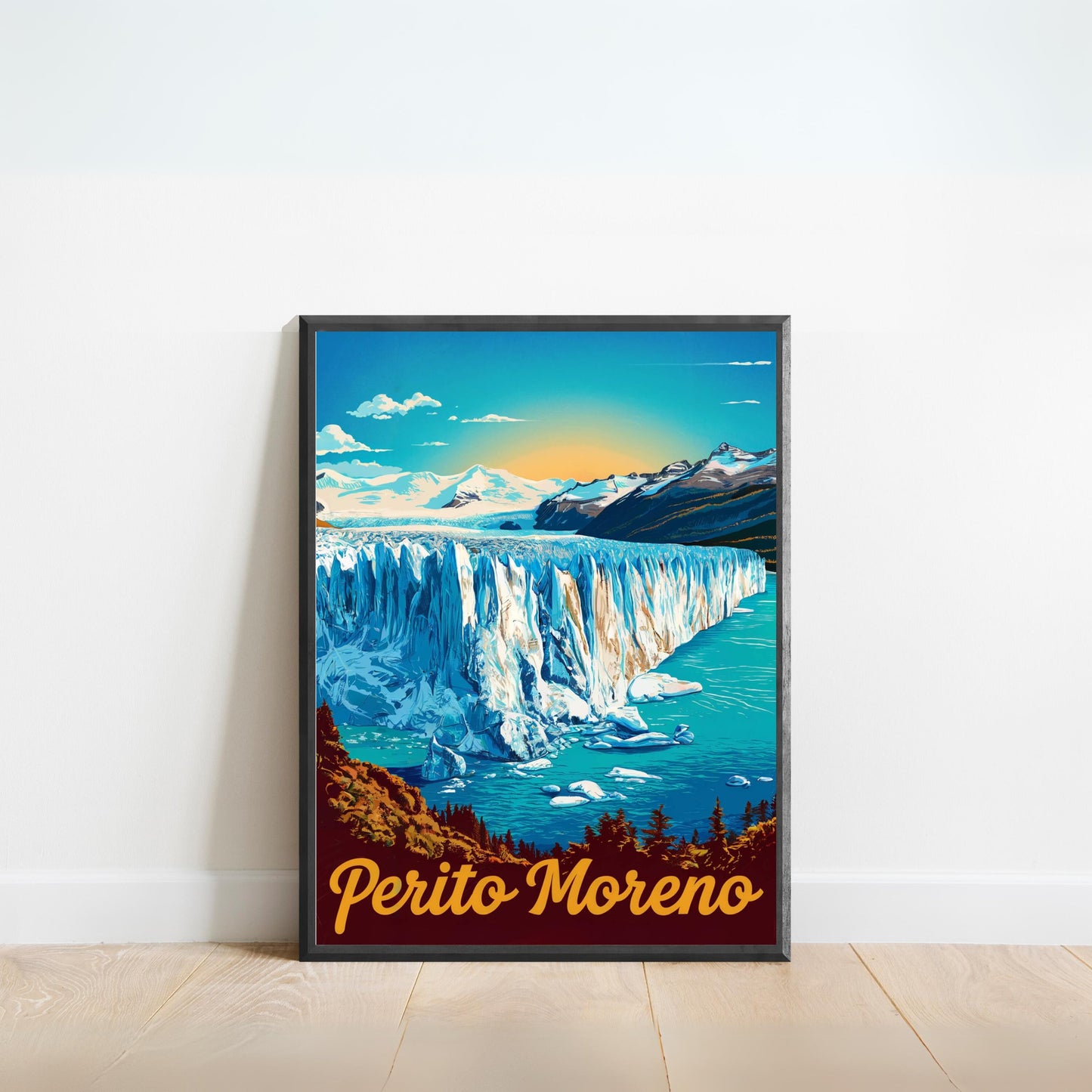 Perito Moreno Glacier Vintage Travel Poster -  The Majestic Glacier of Patagonia