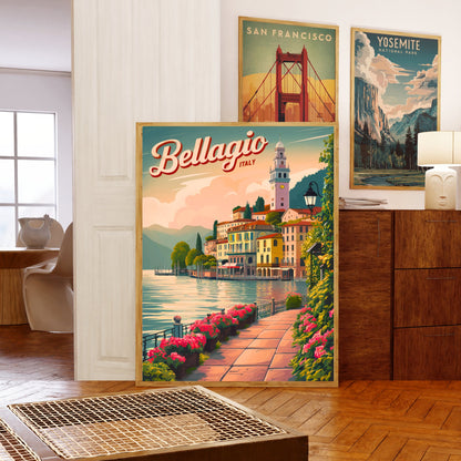 Bellagio Vintage Travel Poster - Historic Charm