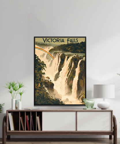 Victoria Falls Vintage Travel Poster - The Smoke that Thunders