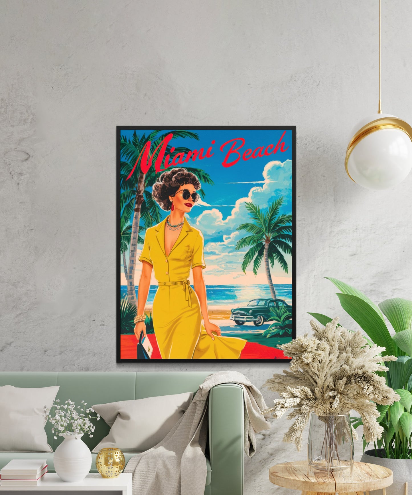 Miami Vintage Travel Poster - Beach Paradise