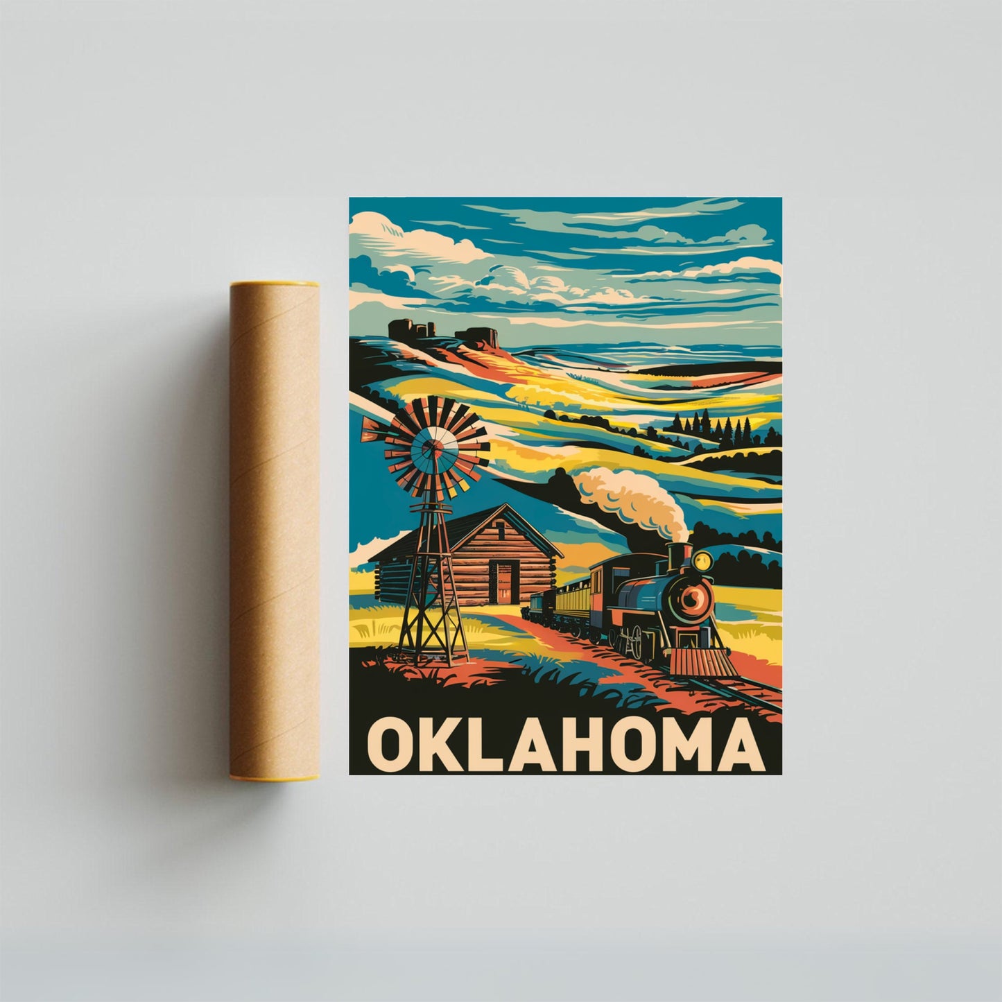 Oklahoma Vintage Travel Poster