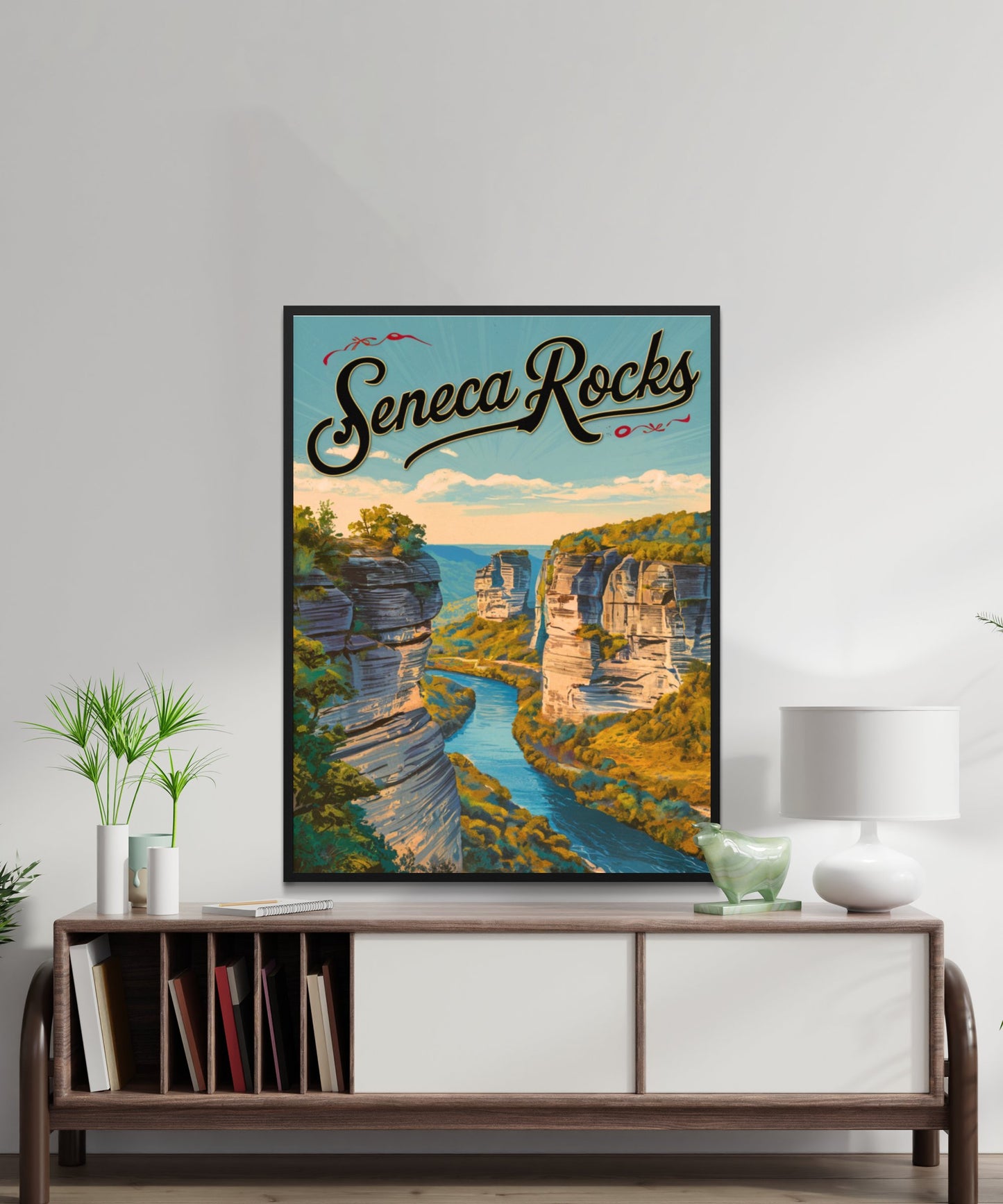 Seneca Rocks Vintage Travel Poster - Rock Formation