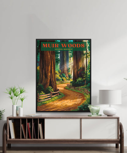 Muir Woods Vintage Travel Poster