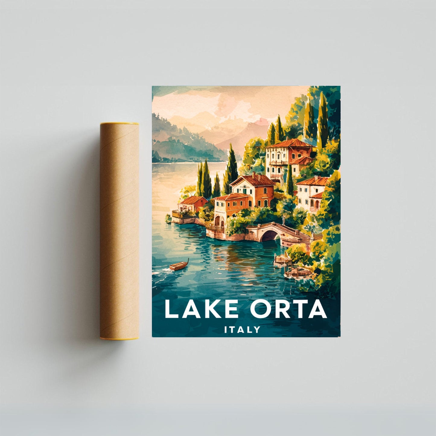 Lake Orta Vintage Travel Poster