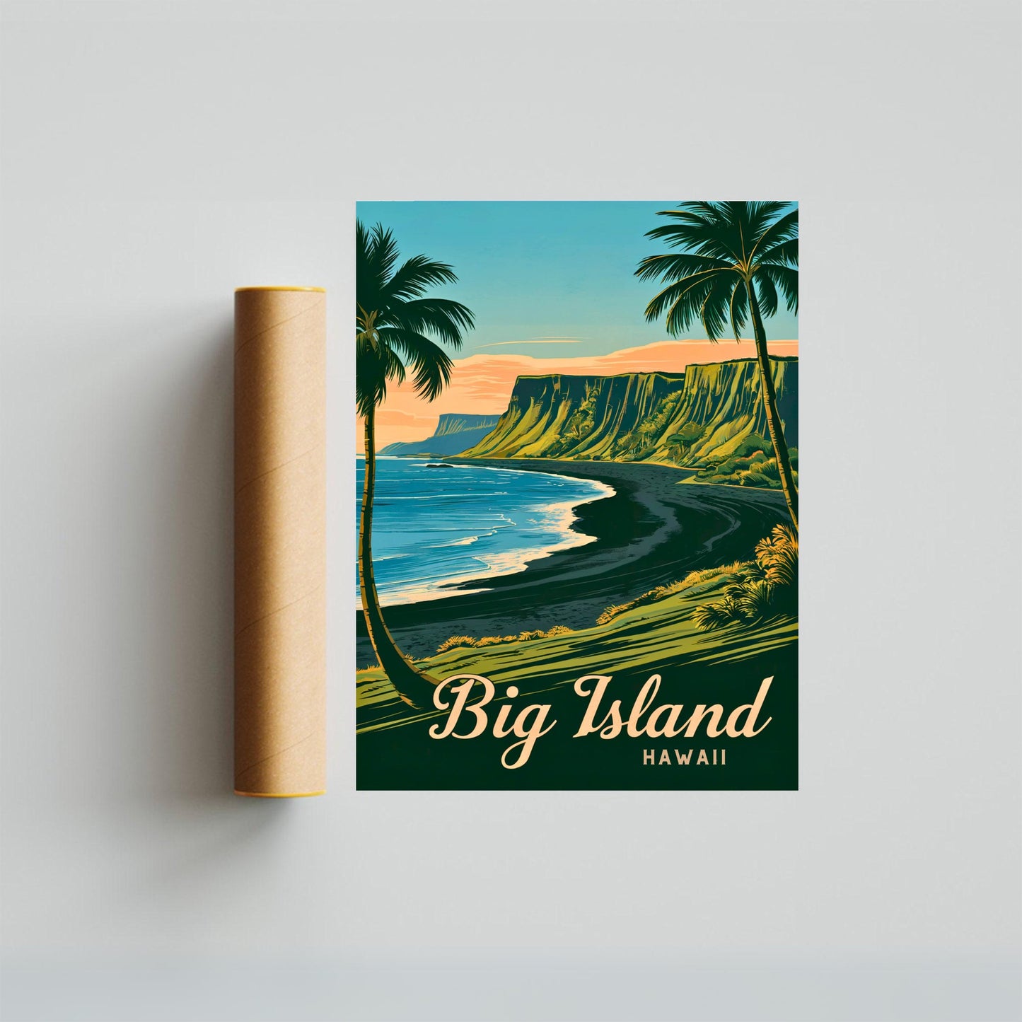 Big Island Vintage Travel Poster -  Heart of Hawaii's Natural Wonders