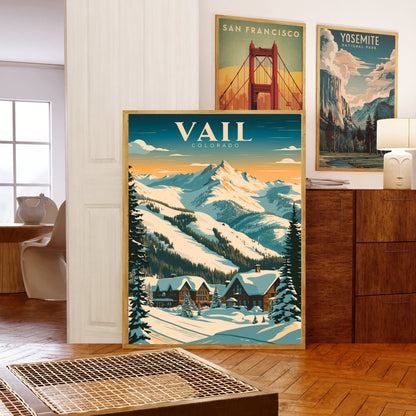 Vail Mountain Vintage Travel Poster