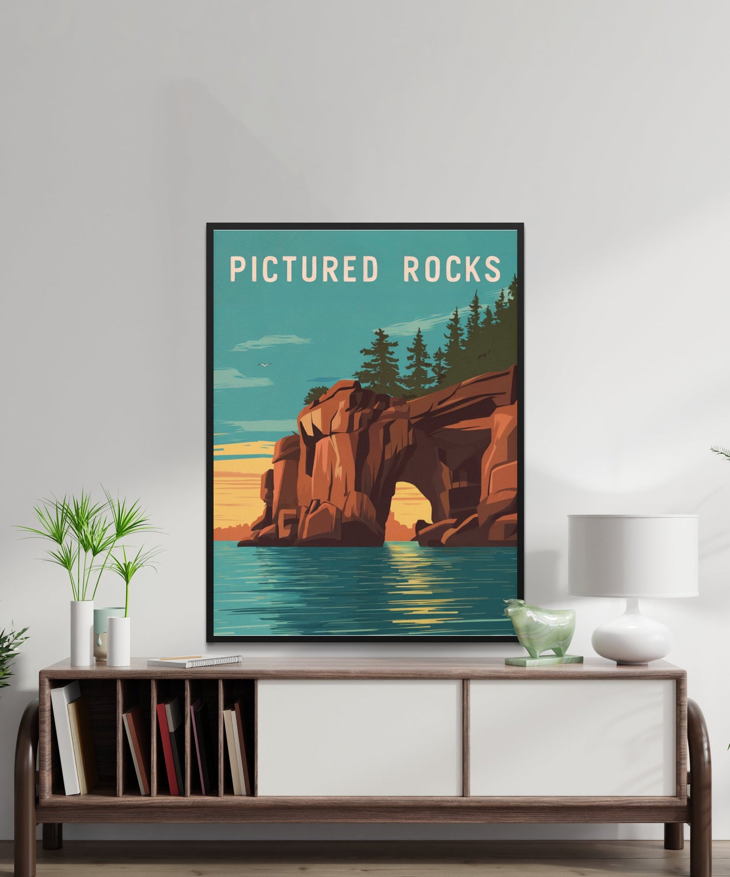 Pictured Rocks Vintage Travel Poster