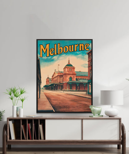 Melbourne Vintage Travel Poster - Timeless Australian Culture