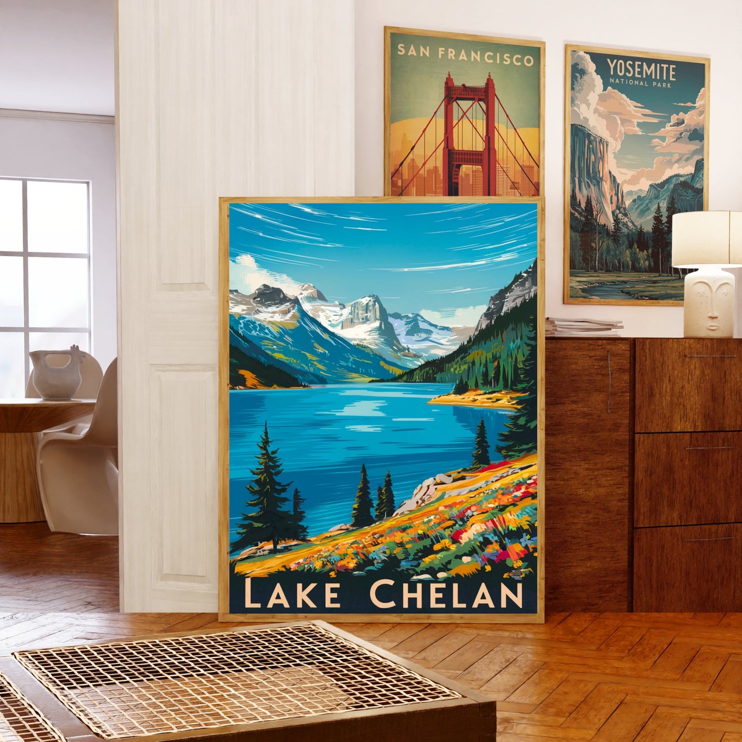 Lake Chelan Vintage Travel Poster - Crystal Lake